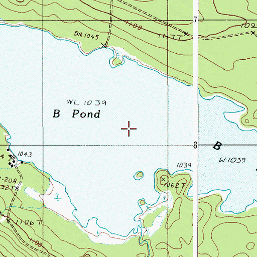 Topographic Map of B Pond, ME