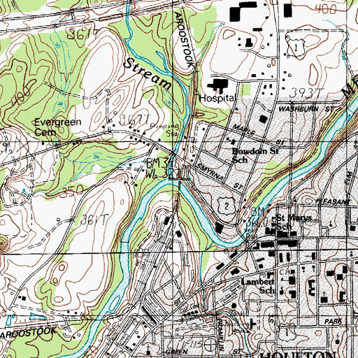 Topographic Map of Captain Ambrose Bear Stream, ME