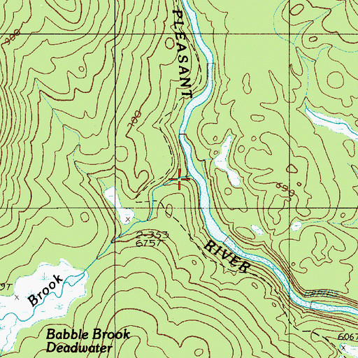 Topographic Map of Babble Brook, ME