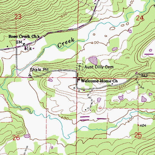 Topographic Map of Welcome Home Church, AR