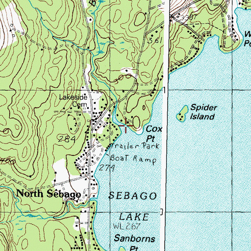 Topographic Map of Bachelder Brook, ME