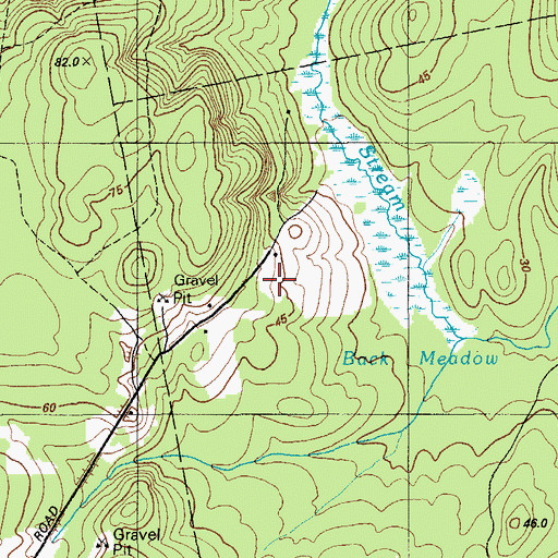 Topographic Map of Back Meadow, ME