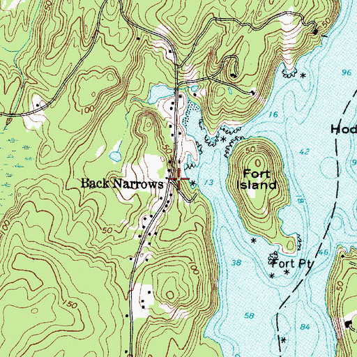 Topographic Map of Back Narrows, ME
