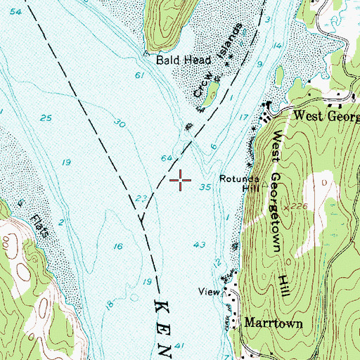 Topographic Map of Back River, ME
