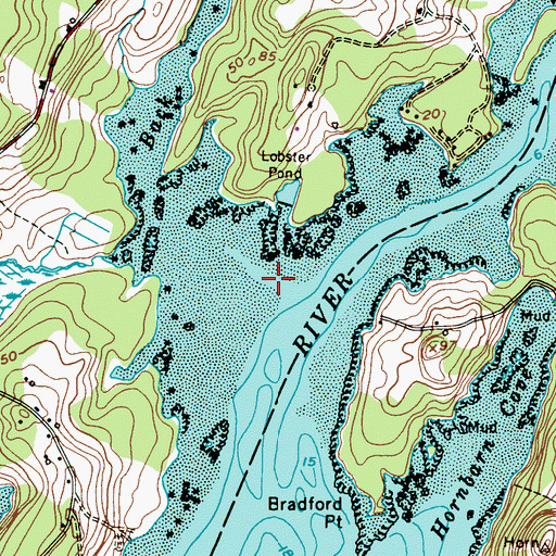 Topographic Map of Back River, ME