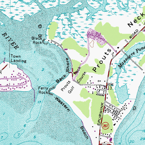 Topographic Map of Back Shore, ME