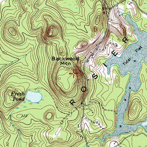 Topographic Map of Backwood Mountain, ME