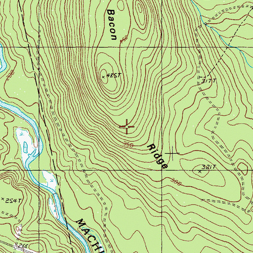 Topographic Map of Bacon Ridge, ME