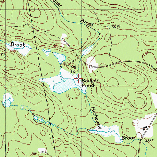 Topographic Map of Badger Brook, ME