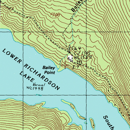 Topographic Map of Bailey Brook, ME
