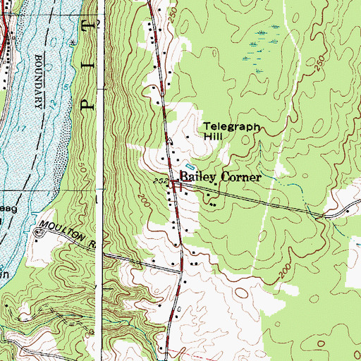 Topographic Map of Bailey Corner, ME