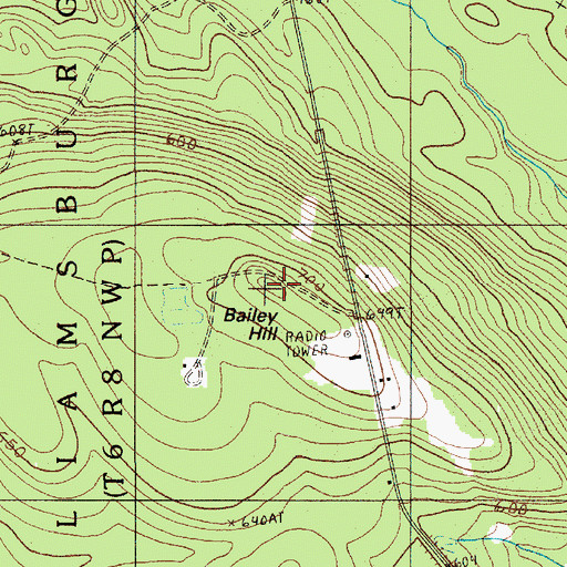 Topographic Map of Bailey Hill, ME