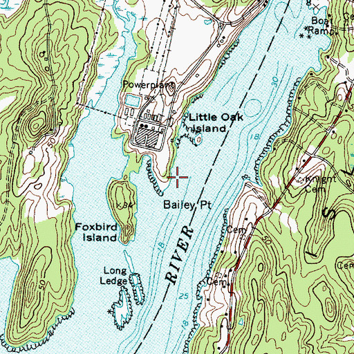 Topographic Map of Bailey Point, ME