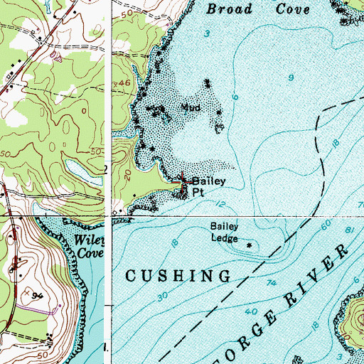 Topographic Map of Bailey Point, ME
