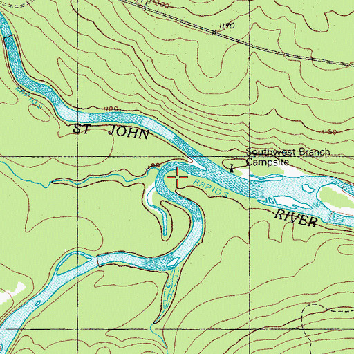 Topographic Map of Baker Branch Saint John River, ME