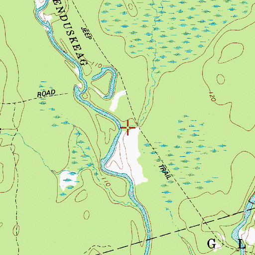 Topographic Map of Baker Brook, ME