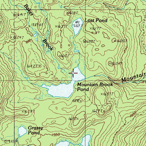 Topographic Map of Baker Brook, ME