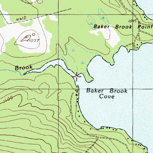 Topographic Map of Baker Brook, ME