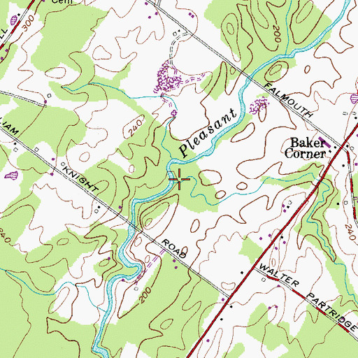 Topographic Map of Baker Brook, ME