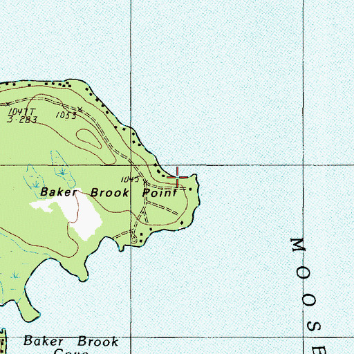 Topographic Map of Baker Brook Point, ME