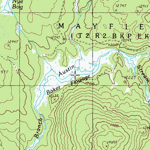 Topographic Map of Baker Flowage, ME