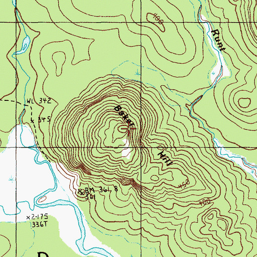 Topographic Map of Baker Hill, ME
