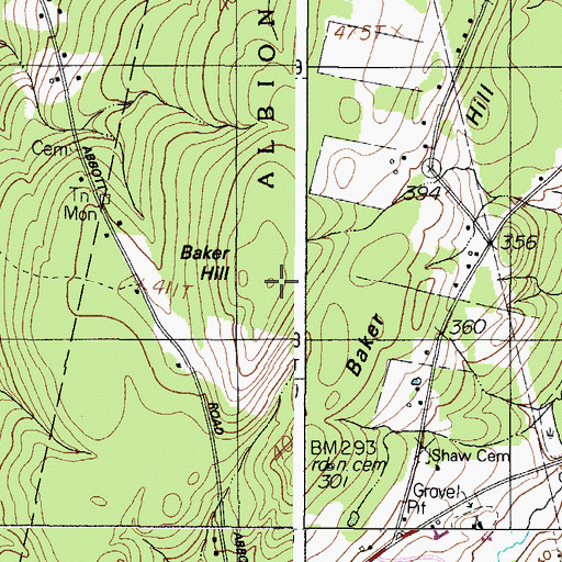 Topographic Map of Baker Hill, ME