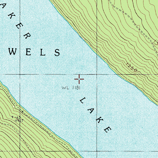 Topographic Map of Baker Lake, ME