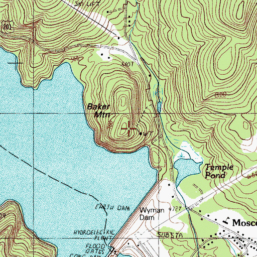 Topographic Map of Baker Mountain, ME