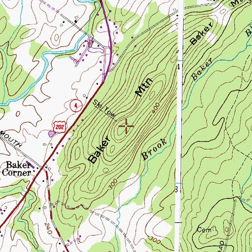 Topographic Map of Baker Mountain, ME