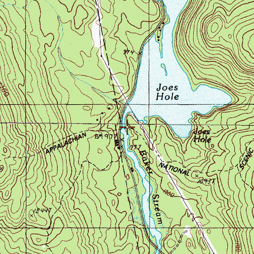 Topographic Map of Baker Stream, ME