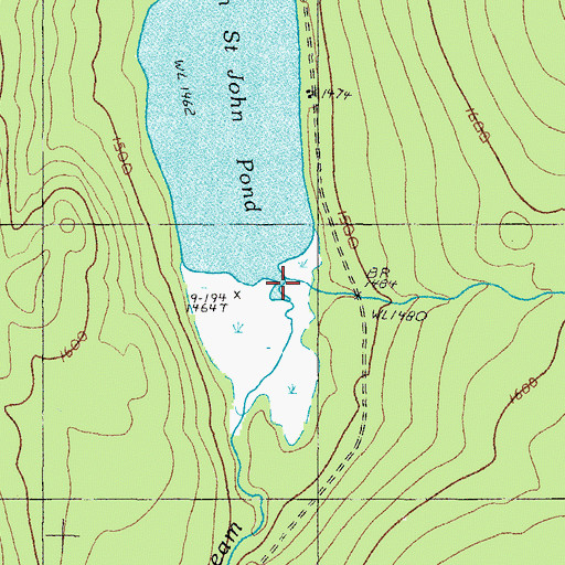 Topographic Map of Baker Stream, ME
