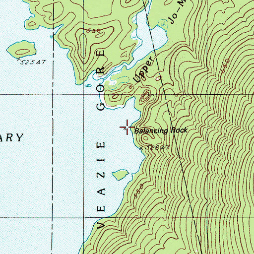 Topographic Map of Balancing Rock, ME