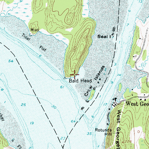 Topographic Map of Bald Head, ME