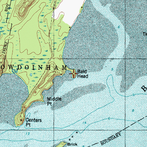 Topographic Map of Bald Head, ME