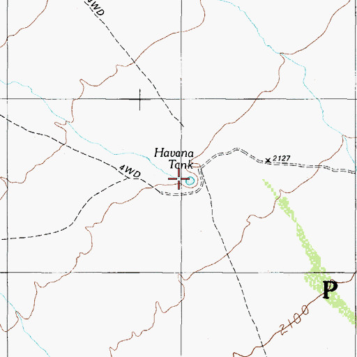 Topographic Map of Havana Tank, AZ