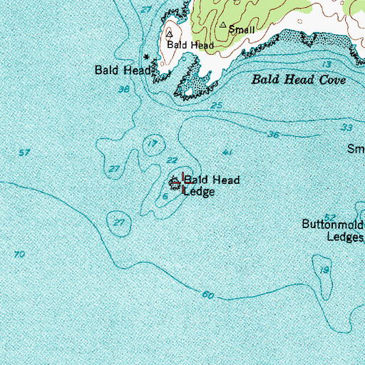 Topographic Map of Bald Head Ledge, ME