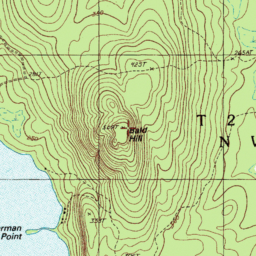 Topographic Map of Bald Hill, ME