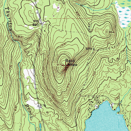 Topographic Map of Bald Ledge, ME