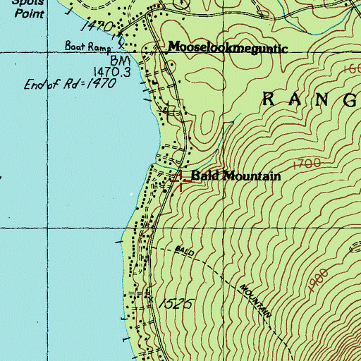 Topographic Map of Bald Mountain, ME