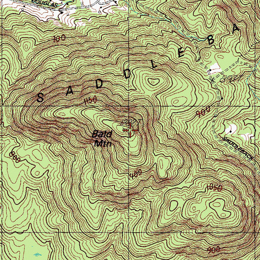 Topographic Map of Bald Mountain, ME