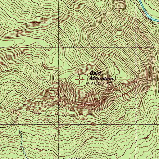 Topographic Map of Bald Mountain, ME
