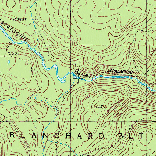 Topographic Map of Bald Mountain Stream, ME
