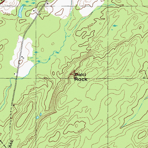 Topographic Map of Bald Rock, ME