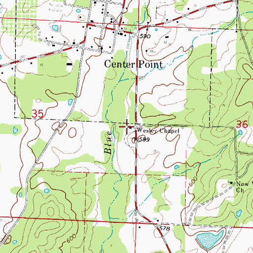 Topographic Map of Wesley Chapel, AR