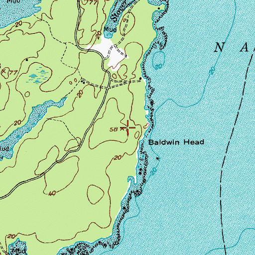 Topographic Map of Baldwin Head, ME