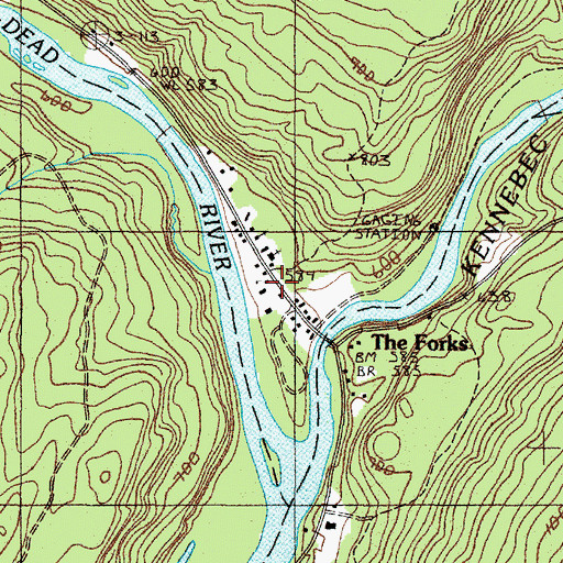 Topographic Map of Ball School, ME