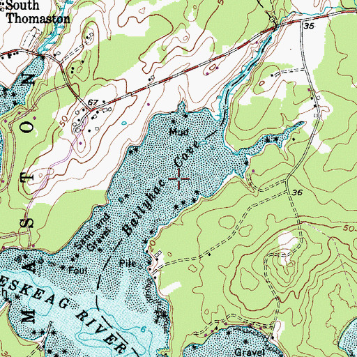 Topographic Map of Ballyhac Cove, ME