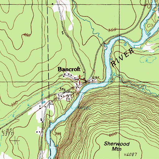Topographic Map of Bancroft, ME