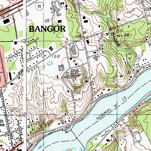 Topographic Map of Dorothea Dix Psychiatric Center, ME